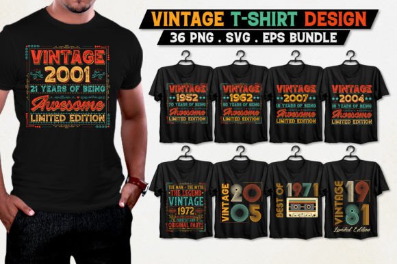 Download Vintage Typography T-Shirt Design Bundle - Premium Resources