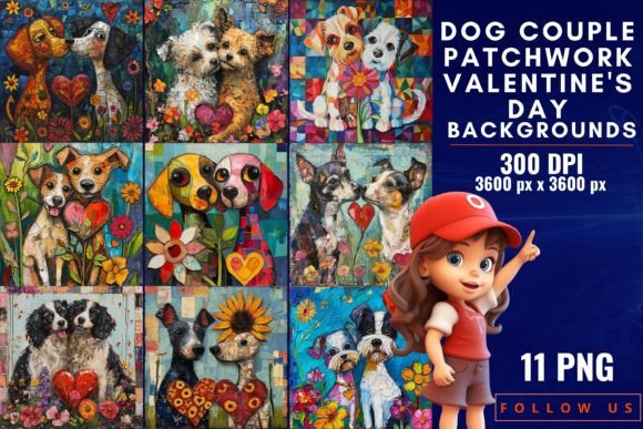 Download Dog Couple Patchwork Valentine's Day - Patchwork valentine Collection